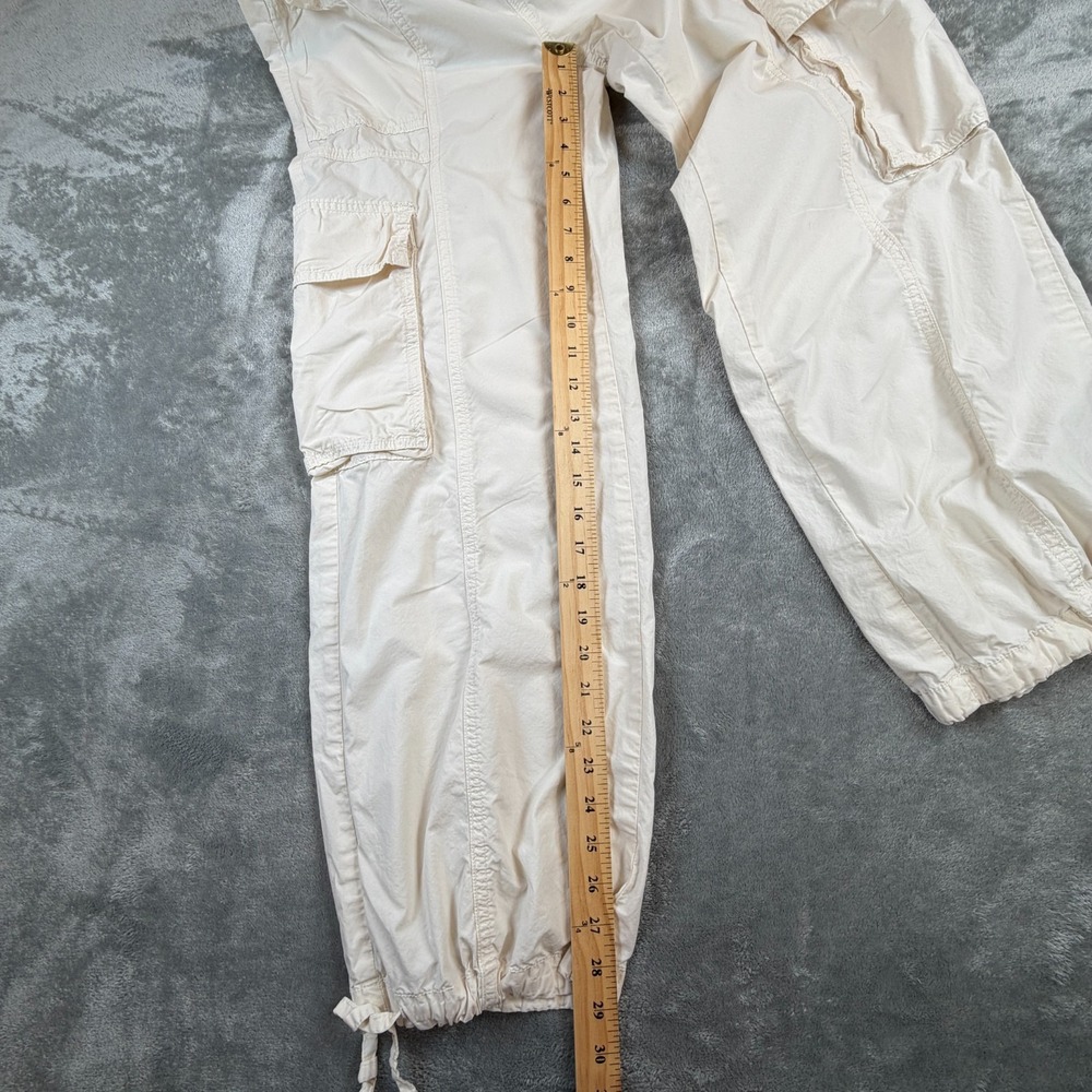 Aerie Go For It Baggy Cargo Pants Womens XS‎ Cream Wide Leg Y2K Gorpcore - Picture 9 of 12